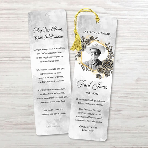 Show details for Black Gold Floral Bookmark