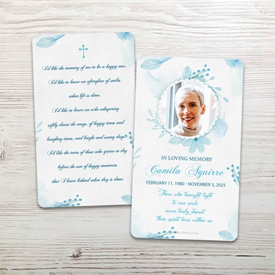Show details for Vintage Blue English Memorial Card
