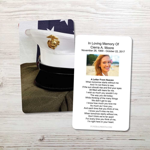 Picture of Marine Cap Memorial Card