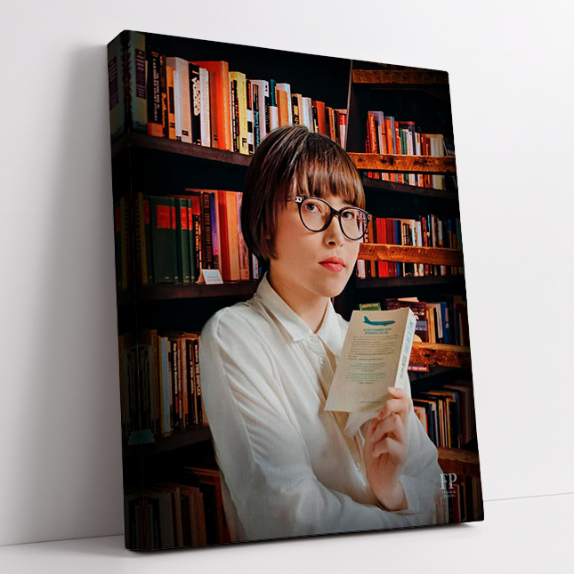 Show details for Wrapped Canvas Memorial Portrait - Keeper of the Stories Lifescape Background