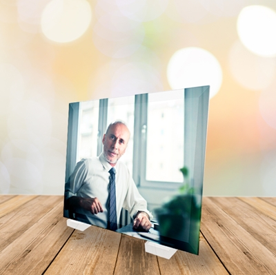 Show details for Fuzed Flat Glass Print with Stand 4"x6"