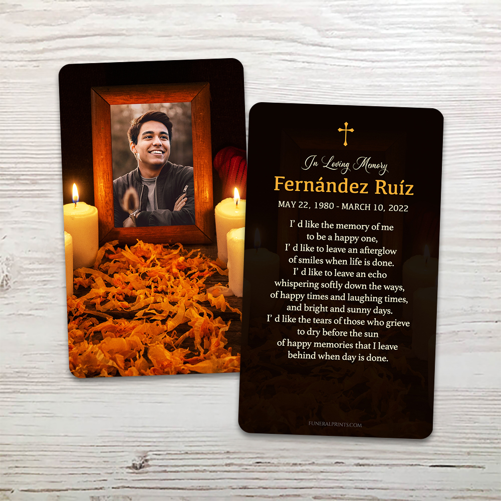 Show details for Photo Altar English Memorial Card