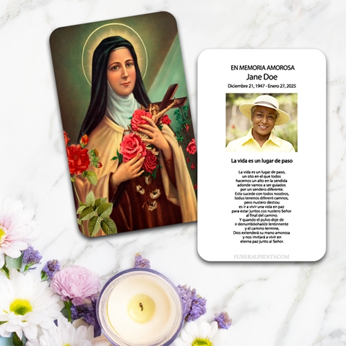 Show details for St. Therese Spanish Prayer Card