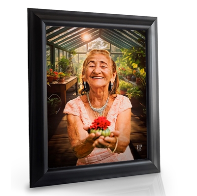 Show details for Framed Memorial Portrait - Gardeners Happy Place Lifescape Background