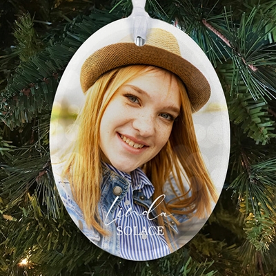 Show details for Bokeh Oval Ornament