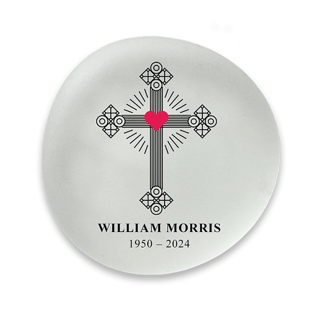 Show details for Frosted Clear Cross Memorial Stones
