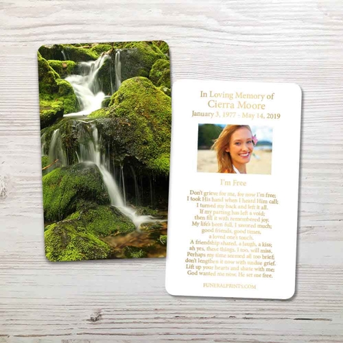 Show details for Moss on the Rocks Gold Foil Memorial Card