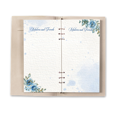 Picture of Blue Floral Guest Book - Brown