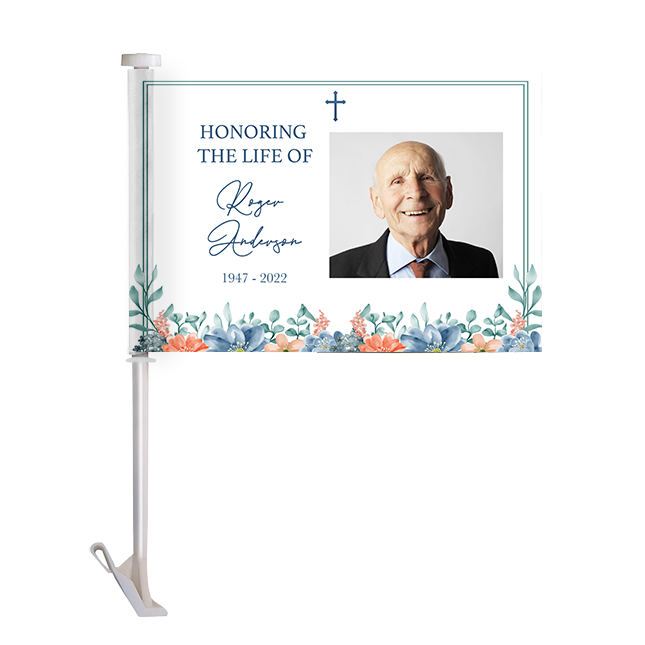 Show details for Multi Floral Religious Car Flag