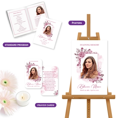 Show details for Pink Floral Memorial Package