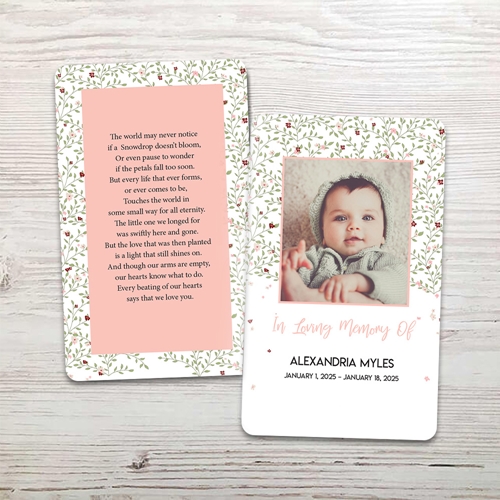 Show details for Baby Girl Memorial Card