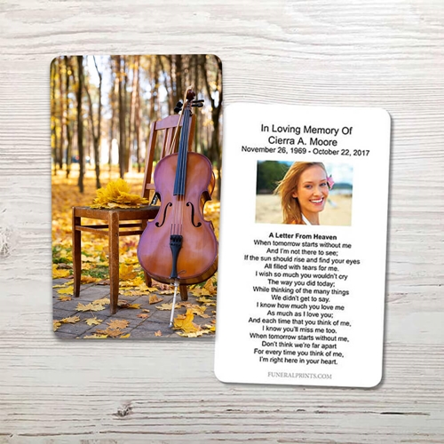 Show details for Cello Memorial Card