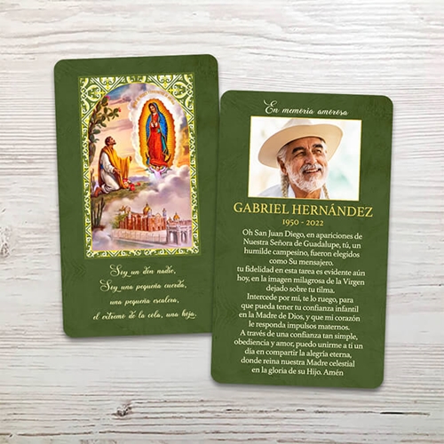 Show details for St Juan Diego Spanish Memorial Card