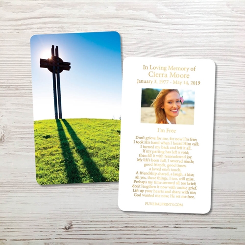 Picture of Celtic Cross Hill Gold Foil Memorial Card
