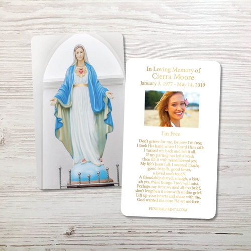 Picture of Blessed Virgin Mary Gold Foil Memorial Card