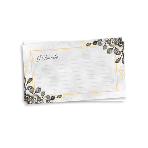 Picture of Black Floral Border Remember Card