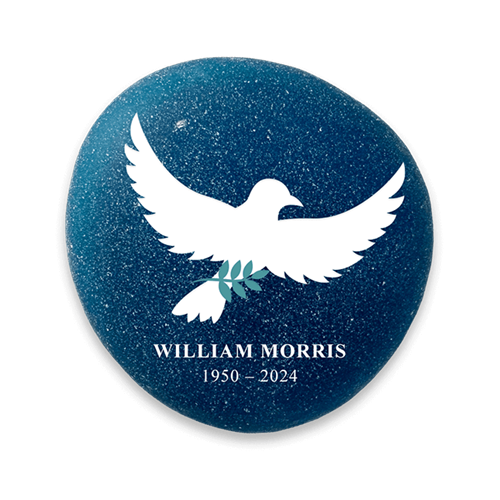 Picture of Frosted Dark Blue Dove Memorial Stone