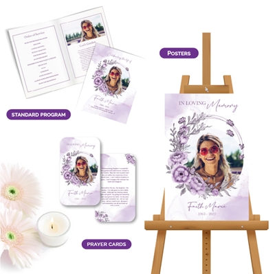 Show details for Purple Floral Memorial Package
