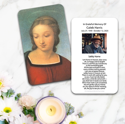 Show details for Mary Large Memorial Card (3" x 4.75")