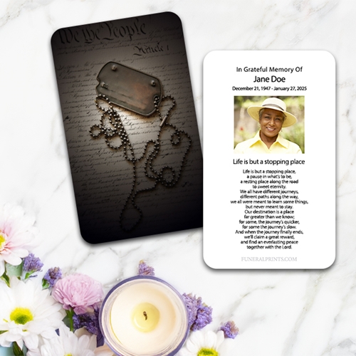 Show details for Dog Tags Spanish Prayer Card