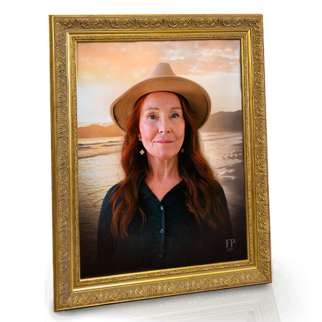 Show details for Framed Memorial Portrait - Golden Hour Lifescapes Background