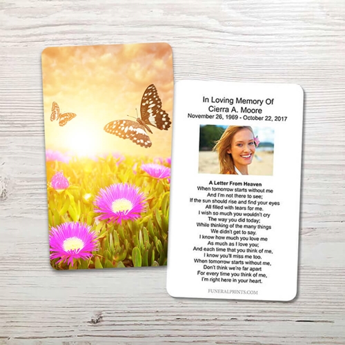 Picture of Butterflies Memorial Card