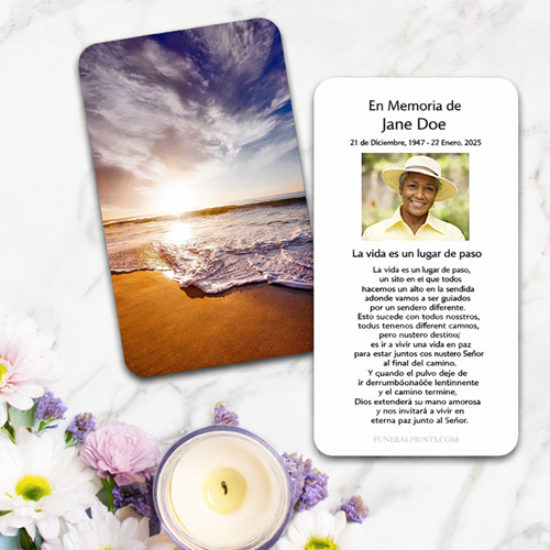 Show details for Oceanfront Spanish Memorial Card