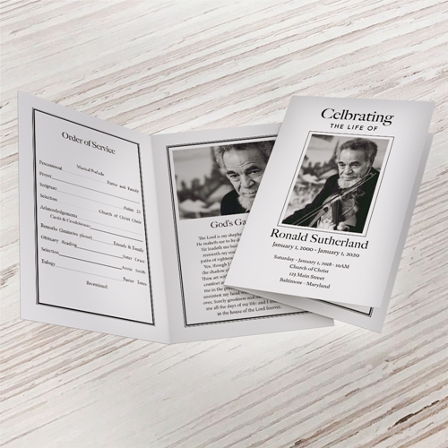 Show details for Modern White Funeral Program (MegaEdit)