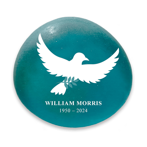 Picture of Frosted Teal Dove Memorial Stone