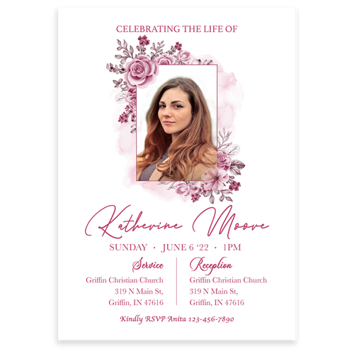 Picture of Pink Floral Invitation
