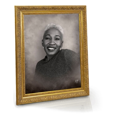 Show details for Framed Memorial Portrait - Black & White Studio Background