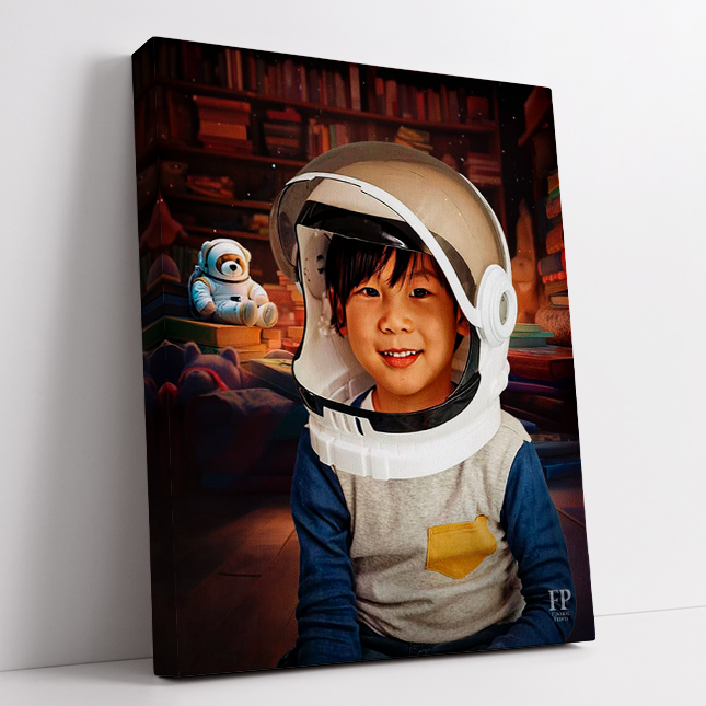 Show details for Wrapped Canvas Memorial Portrait - World of Imagination Lifescape Background