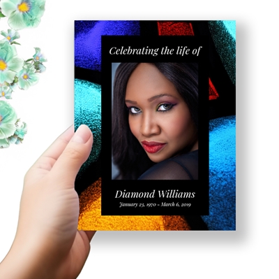 Show details for Stained Glass Funeral Program 