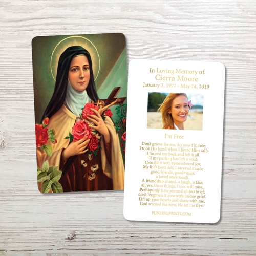 Picture of St. Therese Gold Foil Memorial Card