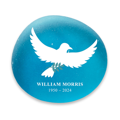 Picture of Frosted Light Blue Dove Memorial Stone