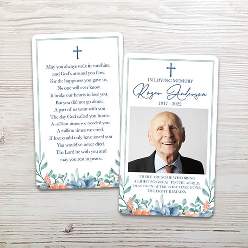 Picture of Multi Floral Religious Memorial Card