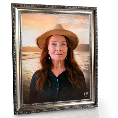 Show details for Framed Memorial Portrait - Tidal Tapestry Lifescapes Background