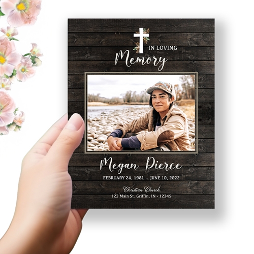 Show details for Rustic Religious Funeral Program 