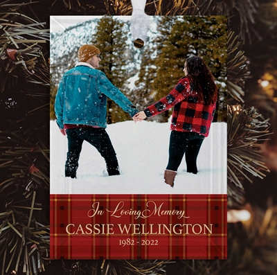 Picture of Red Plaid Rectangle Ornament
