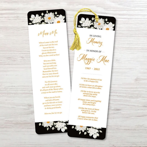 Show details for White Floral Bookmark