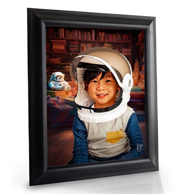 Show details for Framed Memorial Portrait - World of Imagination Lifescape Background