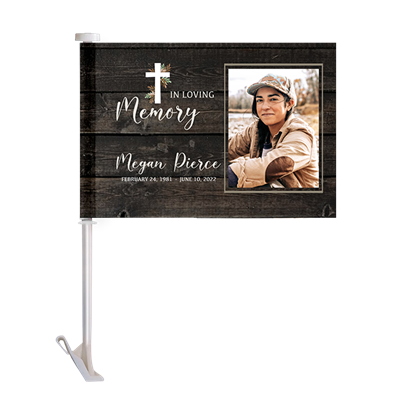 Show details for Rustic Religious Car Flag