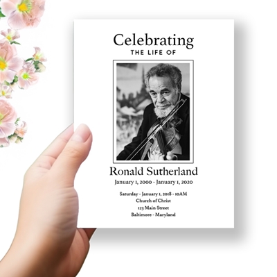 Show details for Modern White Funeral Program 