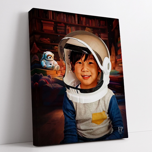 Show details for Wrapped Canvas Memorial Portrait - World of Imagination Lifescape Background
